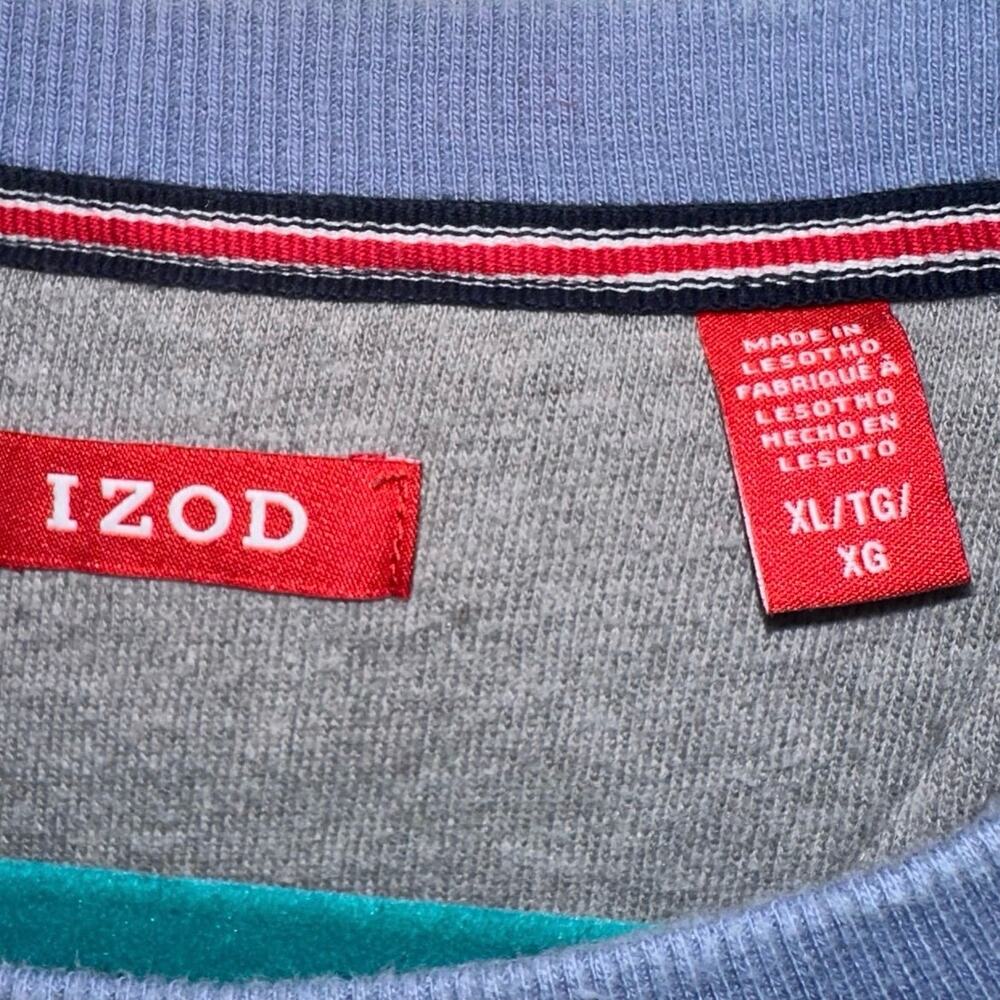 IZOD Sweatshirt XL Blue Crewneck Pullover Classic Casual Logo - Picture 3 of 4
